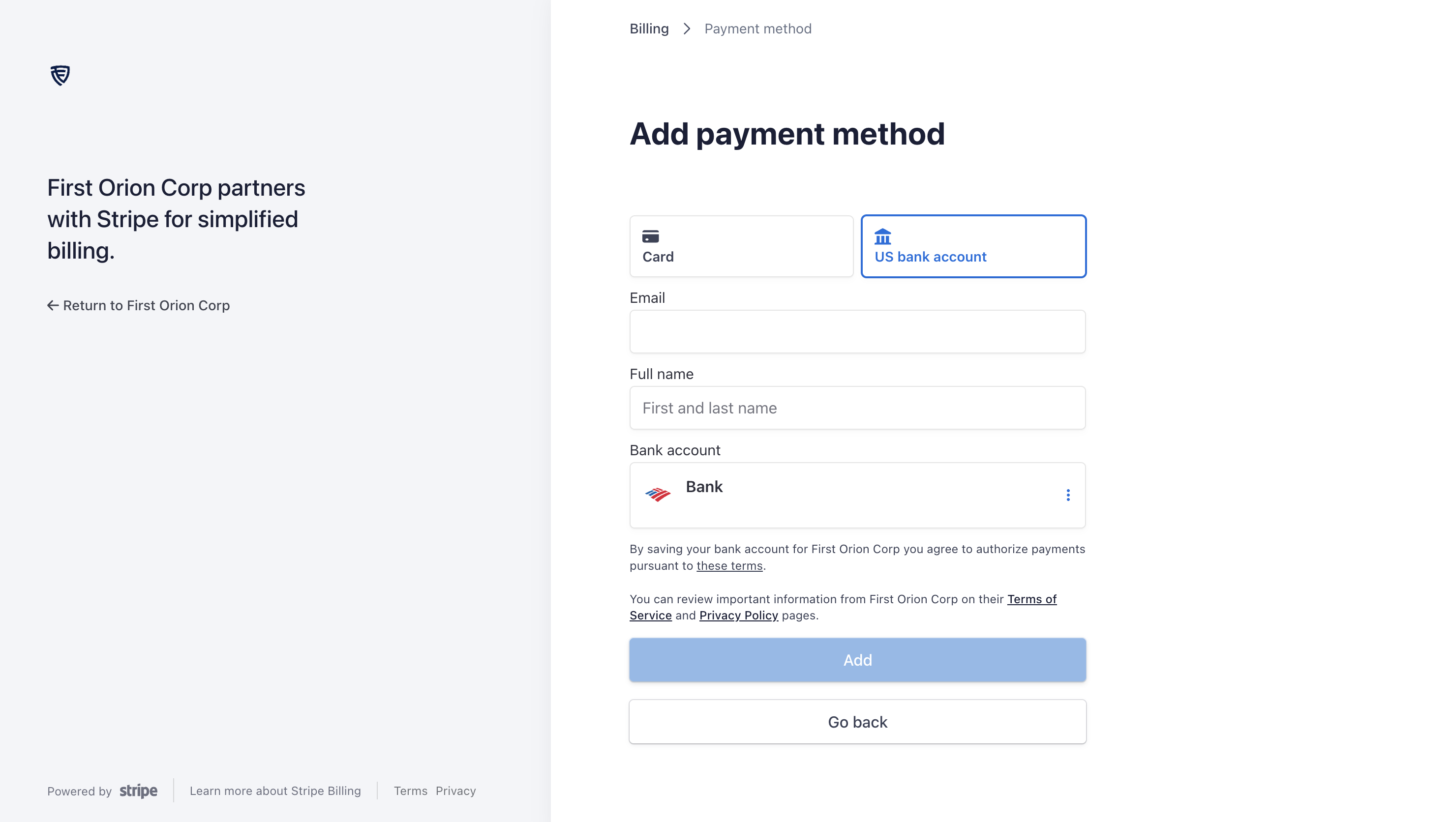 How do I switch or sign up for ACH billing? – First Orion