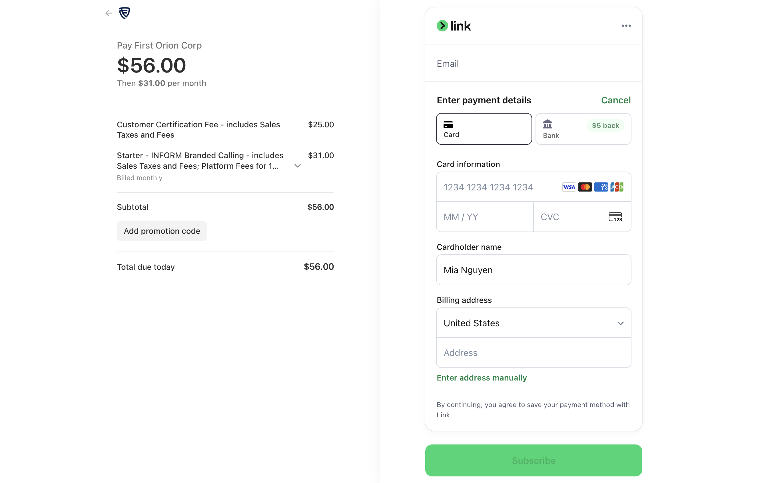 What are the billing methods for new customers? – First Orion